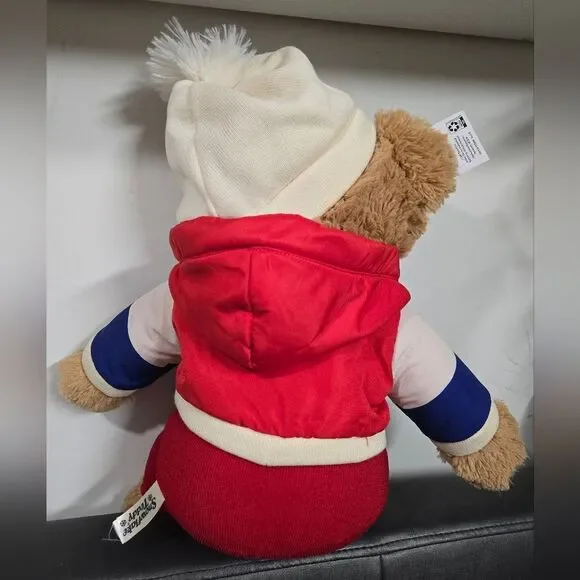 NEW 2024 Snowflake 20"  TEDDY BEAR w Christmas Red-White-Blue Ski Jacket & Hat - Picture 3 of 6